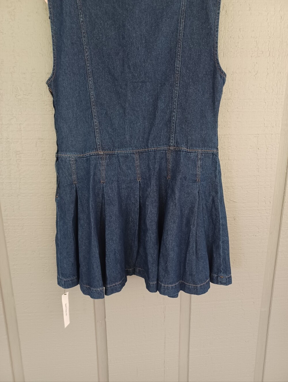 Reformation Arella Denim Mini Dress Size 6 Cotton Sleeveless Preppy In Flinders - Picture 8 of 14